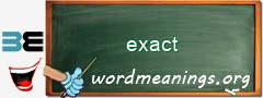 WordMeaning blackboard for exact